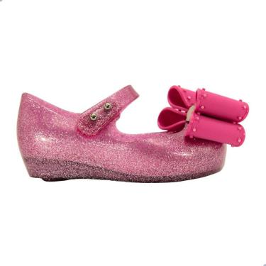 Imagem de Sapatilha Mini Melissa Ultragirl Classic Bow bb Rosa Glitter
