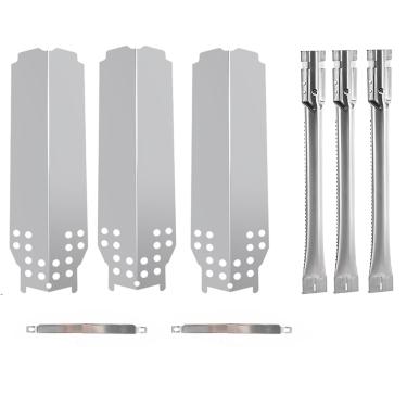 Imagem de Peças de reposição para churrasqueira Charbroil Classic 360 3 queimadores 463773717 463773817 463647018, placas térmicas de aço inoxidável, queimador, tubo cruzado para Char-Broil G215-0203-W1 G320