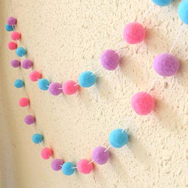 Imagem de Bola de feltro Bining 30 mm 30 bolas de Natal guirlanda pompom, bola de pompom Ba 70 mm (2 meses) (Mermaid rosa roxo azul 30 mm 30 bolas)