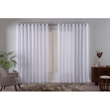 Imagem de Cortina Luxo Voil Branco 5,00X2,80 Com Forro Em Microfibra - Confeccoe