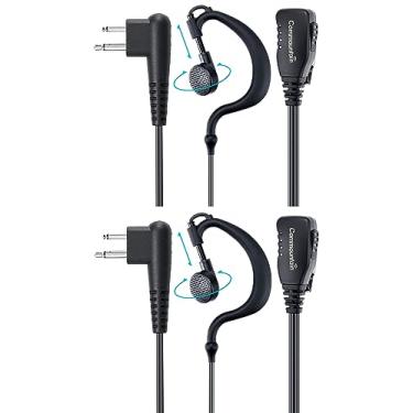 Imagem de Pacote com 2 fones de ouvido de fio único com cabo reforçado para Motorola Radios CLS1410 CLS1110 BRP40 CP200 CP200D CP185 DTR650 RDU2020 RDU4100 RDU4160D RDU2080D RMU2040 RMU2080D CLS, fone de ouvido em forma de G