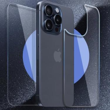 Imagem de Malphiace Protetor de tela frontal e traseira para iPhone 15 Pro [pacote com 2], protetor de tela frontal e traseira para iPhone 15 Pro [Nova versão] (6,1 polegadas)