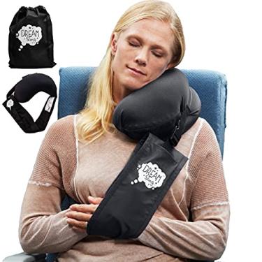 Imagem de Travesseiro de viagem Dream Sling – Primeiro travesseiro de pescoço com uma alça de braço! Suporta a cabeça, corpo e braços, oferecendo suporte inclinado. Sistema de sono perfeitamente equilibrado em qualquer lugar! (Preto)