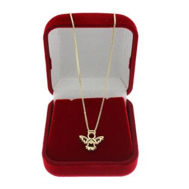 Imagem de Colar Filho Filha Anjo Anjinho Meu Amor Banho de Ouro 18k - Crislu Sem
