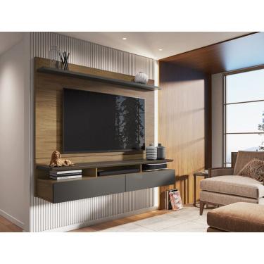 Imagem de Painel Home Suspenso Para Tv Até 55 Polegadas Noruega Espresso Móveis Freijó/grafite Perolizado