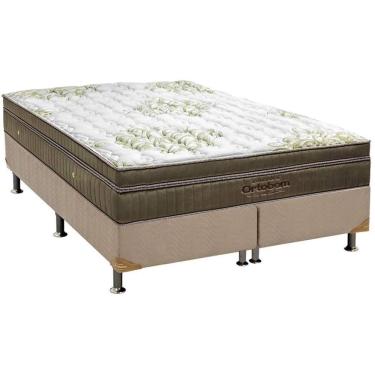 Imagem de Cama Box King: Colchão Molas Superpocket Ensacadas Ortobom Gold Ultragel + Base Bege(19...