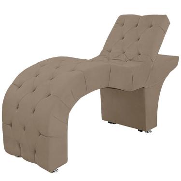 Imagem de Maca Estofada Capitone Reclinável Julia Para Estetica Facial Sombrancelha E Cílios Suede Capuccino