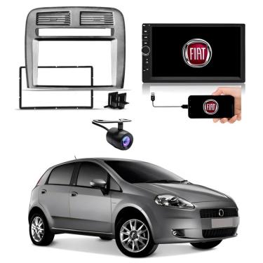 Imagem de Central Multimídia 2 Din Mp5 Fiat Punto Câmera Moldura Grafite