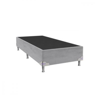 Imagem de Base Para Cama Box Solteirão 96x203x28 Sued Cinza Portobel Cinza