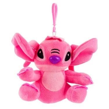 Imagem de Chaveiro Pelúcia Angel Stitch Sentado Rosa 13cm - Disney