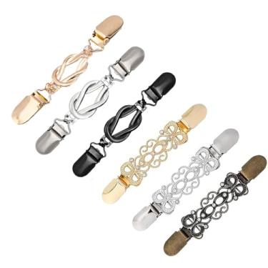 Imagem de 6 peças de clipes de suéter para cardigãs clipe de colarinho para apertar vestido vintage clipe de clipe de xaile para roupas femininas