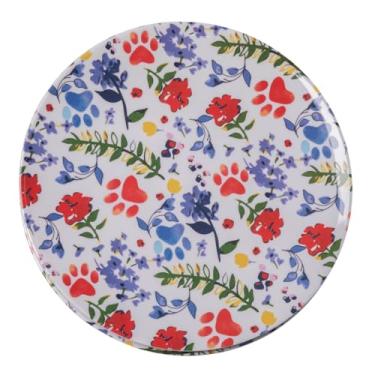 Imagem de Conjunto de louça de melamina Flower Garden Paws - Conjunto de 4 (branco, pratos)