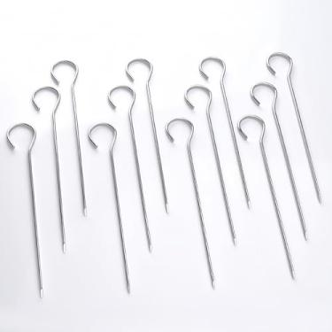 Imagem de HONSHEN Espetos Planos De Aço Inoxidável 5,75", Batata Metal, Churrasco Curto, Agulha Para Churrasco, Varetas Assar, Milho Na Grelha, Comida Caseira, 12 Peças (Churrasco Plano 12)