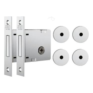 Imagem de Fechadura Trava Auxiliar Stam 1004 Tetra Chave Par Inox