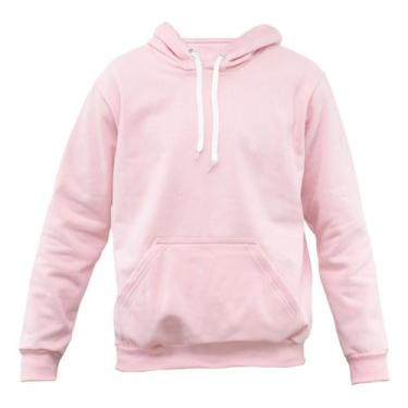 Imagem de Moletom Liso Algodão Unissex Blusa De Frio Canguru Flanelado - Hs, Ros