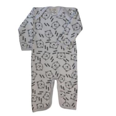 Imagem de Macacao Bebe Moletom Estampado Inverno - Batutinhas Baby, Branco, M