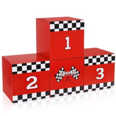 Imagem de Party Boxes Zhanmai Racing Car, cartolina vermelha, 30x30cm, 4 unidade