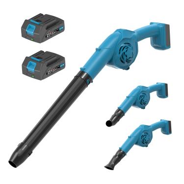 Imagem de Soprador de folhas sem fio, 320 CFM 180 MPH, 3 velocidades, leve, mini soprador elétrico sem fio com 2 baterias de 3,0 Ah e carregador para limpeza de quintal, cuidados com o gramado, soprando neve