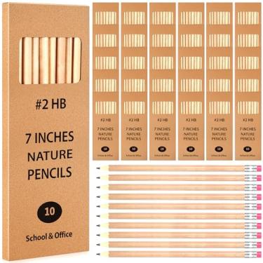 Imagem de Geyoga 30 pacotes de 300 lápis pré-afiados nº 2 com borrachas superiores em madeira nº 2 HB lápis em forma de triângulo para crianças, material escolar, professor, sala de aula, escritório (cor