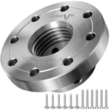 Imagem de Placa frontal de aço para torno de madeira de 7,6 cm, placa frontal para torno de madeira, placa de face de torno adequada para eixo de 3,5 cm x 8TPI