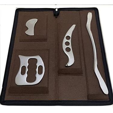 Imagem de NCCYOOT Gua sha Tool Aço inoxidável gua sha-Set 4 peças – Ferramenta de massagem Gussha Ferramenta de raspagem muscular para terapia de tecidos macios e reduzir braços, costas, pernas, dor muscular no