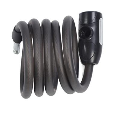 Imagem de aqxreight Cabo de Trava de Bicicleta 4,9 Pés Fosco 2 Teclas PVC Aço Espesso Cabo Enrolado de Com Suporte de Montagem para de Bicicleta de de Corda Ao Ar Livre Bike Bike Lock Lockbike Lockbi de Trava