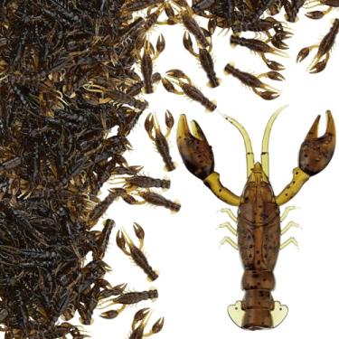 Imagem de Soulchen 80 Peças Micro Craw Scented Drop Shot Crappie Brown Fishing Isca De Plástico Macio Robalo Lagostim Iscas Minhocas Conjunto Equipamentos