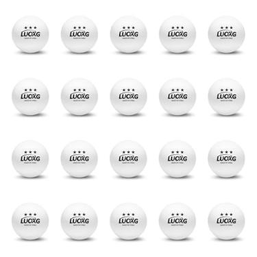 Imagem de LUOXG Bolas de pingue-pongue, pacote com 20, bolas brancas de tênis de mesa, bolas de pingue-pongue de 3 estrelas, adequadas para iniciantes e profissionais