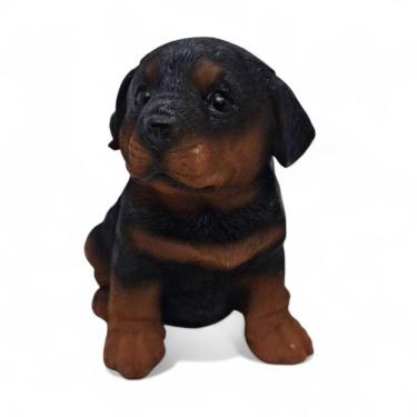 Imagem de Estatueta Delicada Cachorrinho Rottweiler Sentado 14 cm