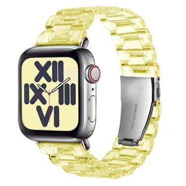 Imagem de Pulseira Resina Amarelo  42/44/45/49mm Compatível Waatch e Smartwatch 