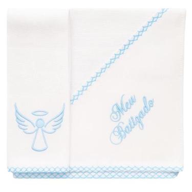 Imagem de Lembrancinha Toalha Batizado Fralda Paninho de Boca Bebe Batismo Padri