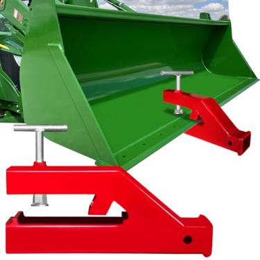 Imagem de Vijay Braçadeira no reboque engate 5.1 cm bola suporte receptor adaptador balde reboque engate competitivo com empilhadeira caçamba trator Deere Bobcat (vermelho)