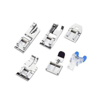 Imagem de oshhni Conjunto de calcadores para máquina de costura doméstica Calcador de overlock Calcador para costura de borda Acessórios resistentes Substituição de, 6 Peças