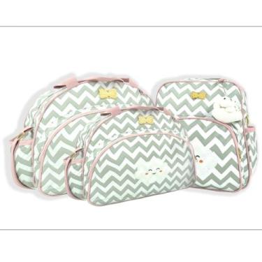 Imagem de Kit Sacola Maternidade Bolsa Viagem Bebê Mave Baby Luxo, Cinza