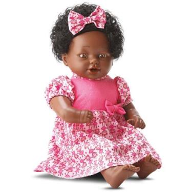 Imagem de Boneca TALK BABY Negra Frases 44CM com Som e Corpo de Tecido - Bee TOY