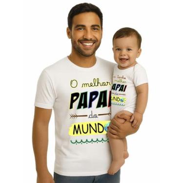 Imagem de Camiseta Melhor Papai Do Mundo E Body De Bebê Unissex - Calupa, adulto