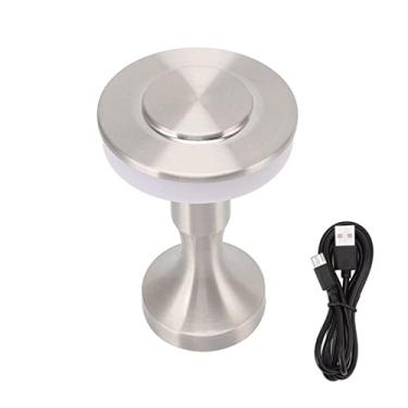 Imagem de Fafeicy Portátil Candeeiro de Mesa LED, Toque Controle 3 Temperaturas de Cor Recarregável 1800mAh Bateria Cabeceira Night Light, para Leitura Berçário Camping 7.9in Altura 4.7in Diâmetro (Prata)