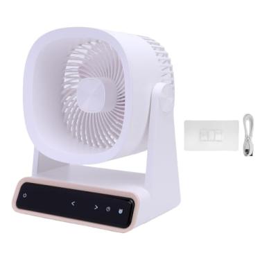 Imagem de Haofy Fã do Ventilador da Mesa USB Fã do Ventilador Portátil de Resfriamento Portátil 4000mAh Bateria Recarregável 3 Configurações de Velocidade Touch Control 90 ° Cabeça de Inclinação (Tipo 2)