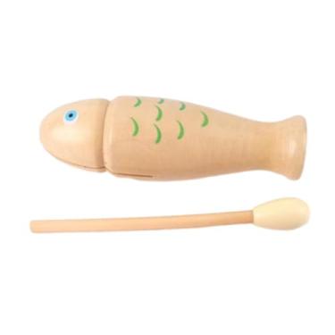 Imagem de Colaxi Instrumentos musicais de madeira para bebês, brinquedo musical para crianças com martelo de madeira, instrumento de tambor para 1-3 anos de idade, Vermelho, 14.5 Cm