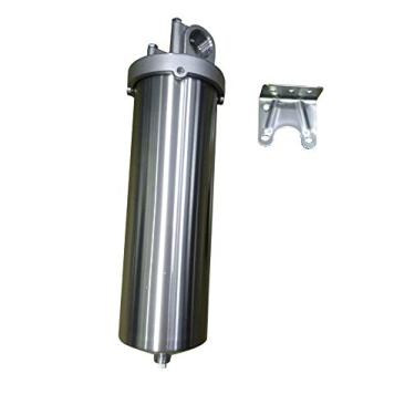 Imagem de VIVOVALE Purificador de cozinha industrial de aço inoxidável de 25,4 cm de caixa de filtro de água NPT de 3/10.2 cm com porta de drenagem (fino 3/10.2 cm)