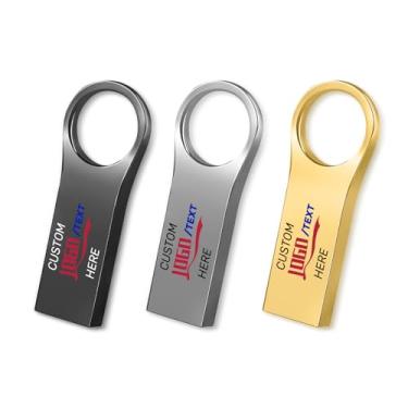 Imagem de Pen drive USB de metal personalizado, pacote com 100 pen drive personalizado USB 2.0, ideal para presentes corporativos, eventos de negócios e brindes promocionais (16 GB, sem caixa)