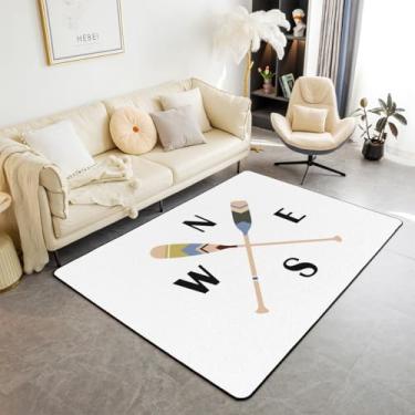 Imagem de Tapete infantil de remo de barco, tapete de entrada de cabana de aventura de verão para meninos e homens, tapete antiderrapante para cabana de lago, decoração rústica chique para sala de estar, 8 x