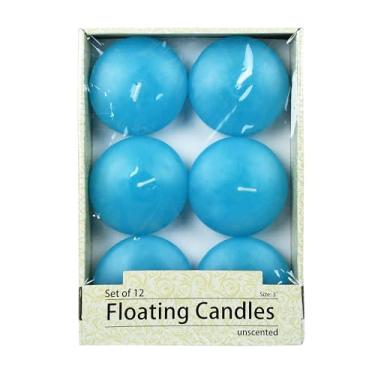Imagem de Zest Candle Velas flutuantes de 12 peças, 7,6 cm, turquesa