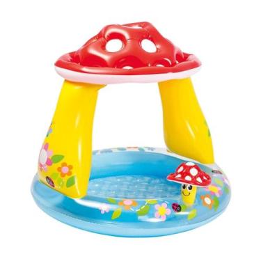 Imagem de Piscina infantil intex cogumelo 45l c/ cobertura proteção uv, Azul