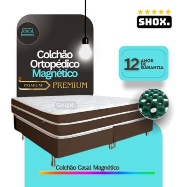 Imagem de Colchão Casal Shox Premium Ortopédico 188x138x30cm, Suede Marron