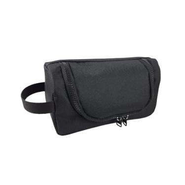 Imagem de Necessaire de Mão Bolsinha Viagem Trabalho Liso Organizador Unissex Estojo (Preto)