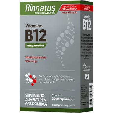 Imagem de Bionatus, Vitamina B12, Suplemento alimentar, Metilcobalamina 9,94mg, 30 cápsulas • 30 doses, Cinza