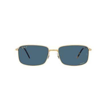 Imagem de Ray-Ban Óculos De Sol Retangulares Rb3717, Legend Gold/Azul Polarizado, 60 Mm