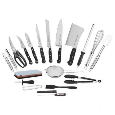 Imagem de Kit Chef Tramontina Century Com Lâminas Em Inox Com Maleta 20 Peças
