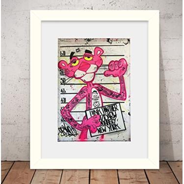 Imagem de Quadro Pantera Cor de Rosa 56x46cm Vidro + Paspatur B2439